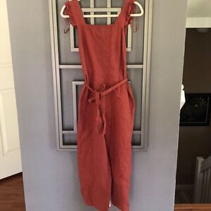 NWT Japna Terra-cotta color apron style jumper, pant low back size, junior, medi